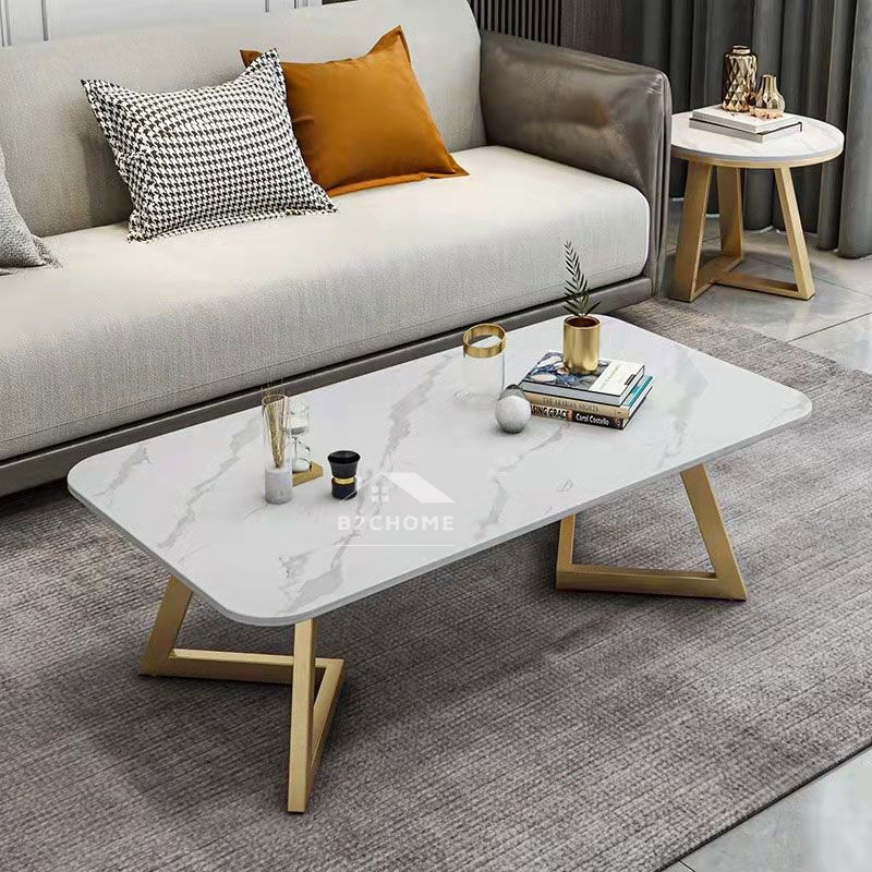 Bàn trà mặt đá khung sắt B11 Bàn trà mặt đá khung sắt B11