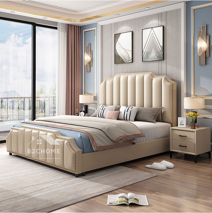 Giường bọc nỉ luxury Z23 Giường bọc nỉ luxury Z23