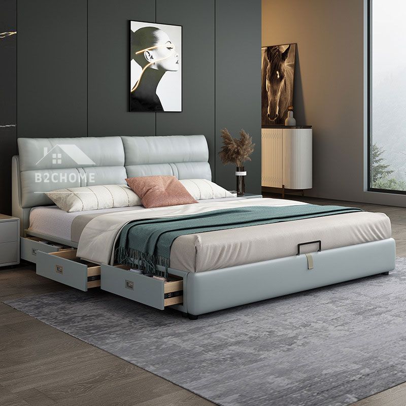 Giường ngủ bọc da có ngăn kéo Z09 Giường ngủ bọc da có ngăn kéo Z09